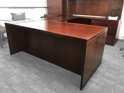 Executive  U shape Desk. in Cherry at Office Liquidation