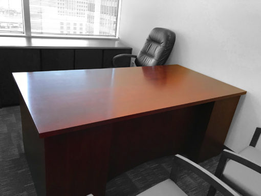 Find used contemporary recessed modesty desks at Office Liquidation